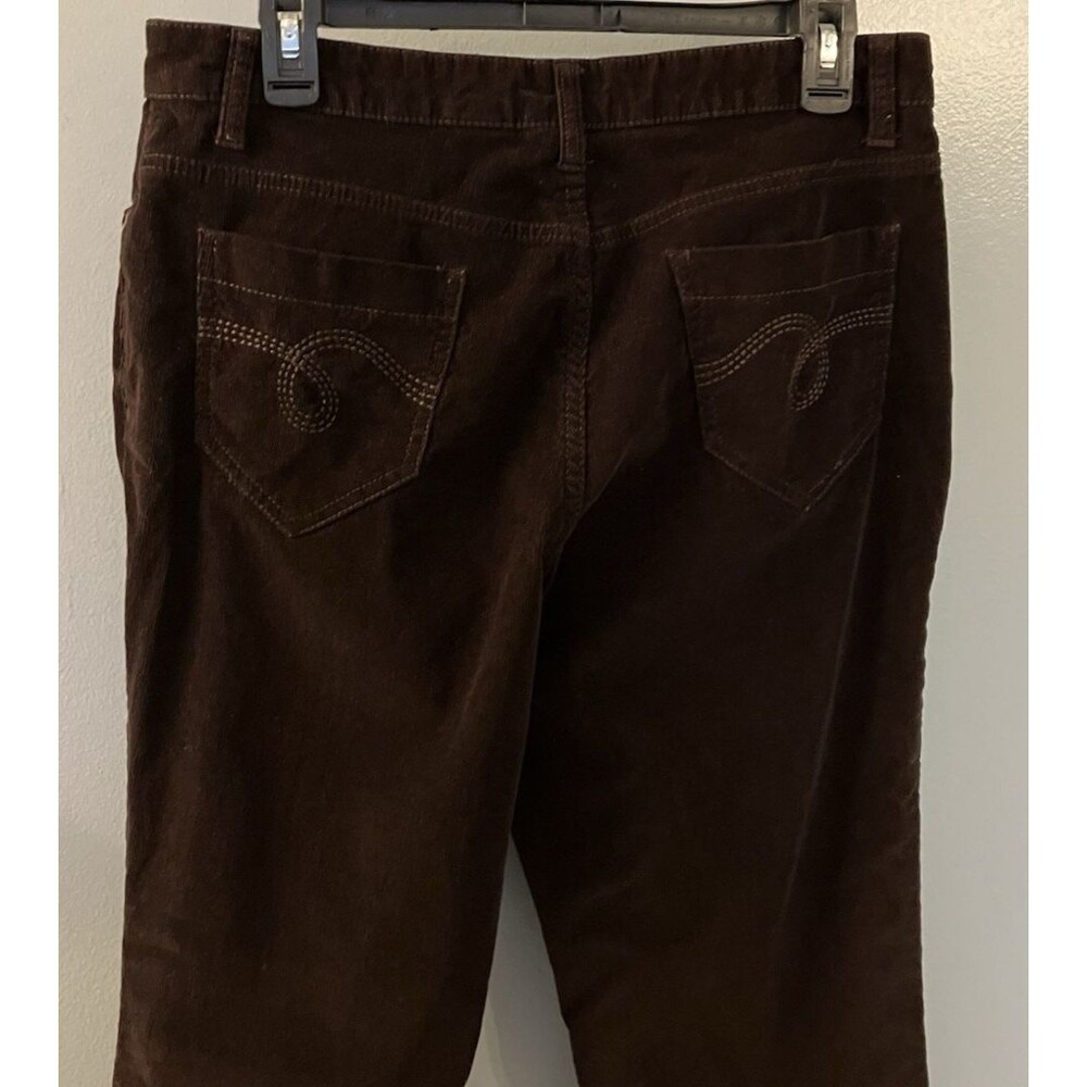 Classic Elements Womens Petite Dark Brown Corduroy Pants Size 12P - Picture 4 of 5